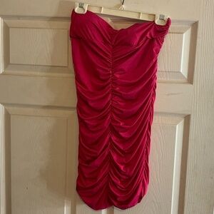 Strapless pink dress